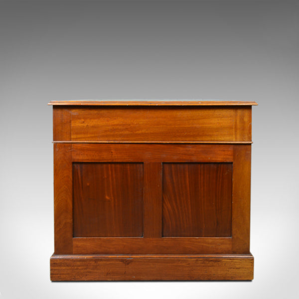 Vintage Pedestal Desk, English, Mahogany, Tooled Leather, Mid 20th Century - London Fine Antiques