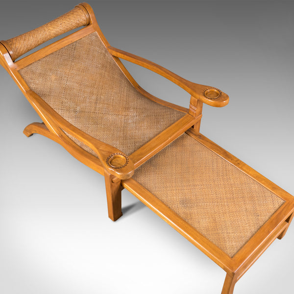 Vintage Plantation Chair, Hardwood Steamer, Recliner, Mid-Century Modern - London Fine Antiques
