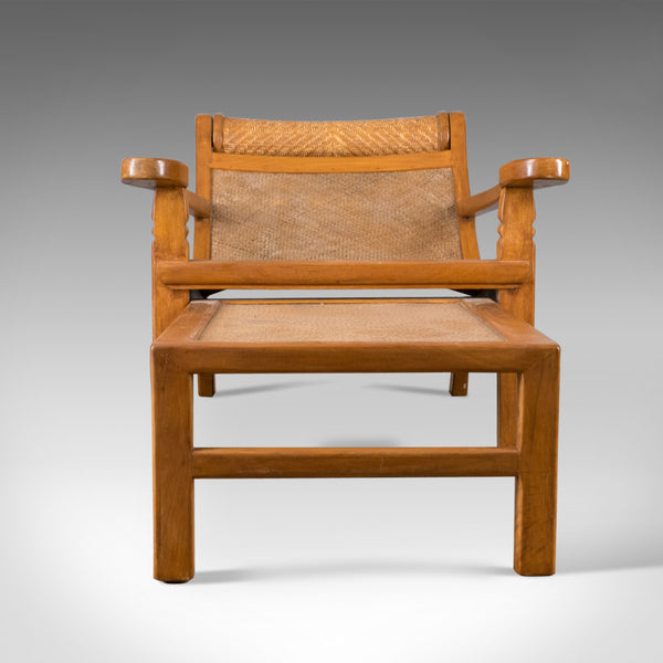 Vintage Plantation Chair, Hardwood Steamer, Recliner, Mid-Century Modern - London Fine Antiques