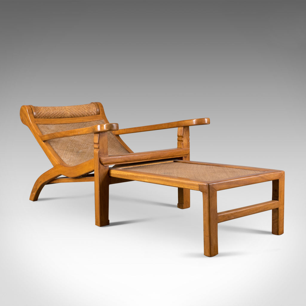 Vintage Plantation Chair Hardwood Steamer Recliner Mid Century Modern