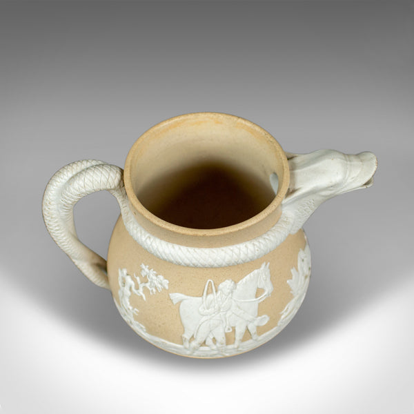 Vintage Sprig-Moulded Stoneware Jug, Decorative, Jasperware Taste, Late C20th - London Fine Antiques