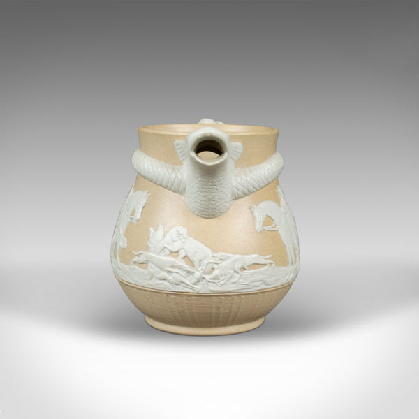 Vintage Sprig-Moulded Stoneware Jug, Decorative, Jasperware Taste, Late C20th - London Fine Antiques