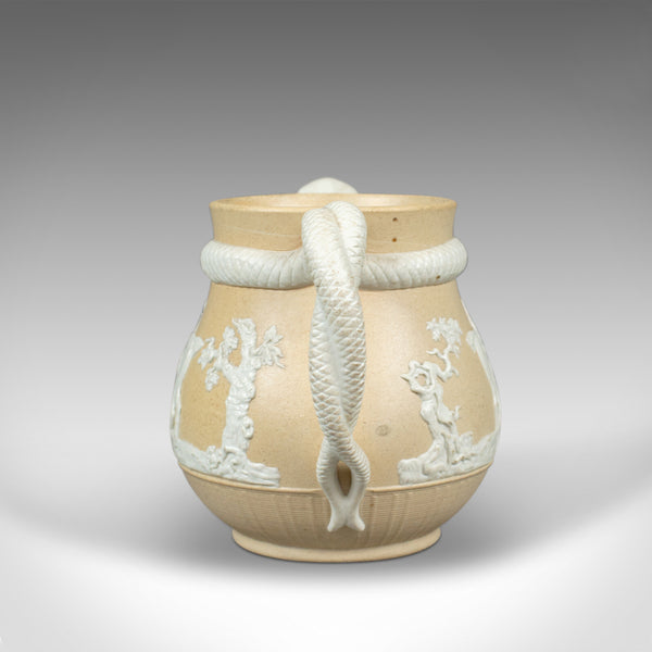 Vintage Sprig-Moulded Stoneware Jug, Decorative, Jasperware Taste, Late C20th - London Fine Antiques