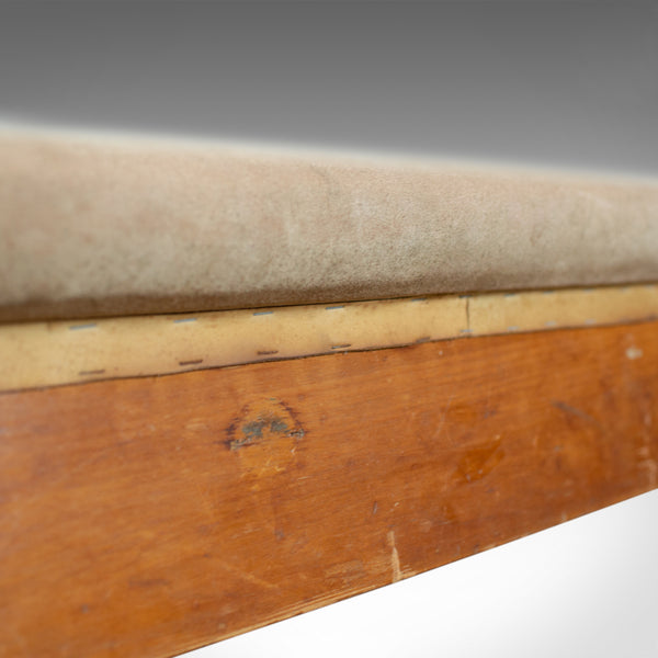 Vintage Suede Top Bench, Vaulting Horse, Three Seat, Kitchen, Mid Century Chic - London Fine Antiques