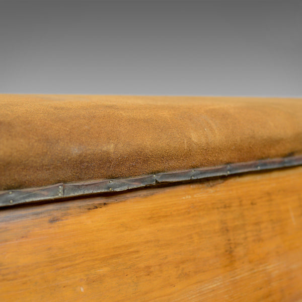 Vintage Suede Top Bench, Vaulting Horse Three Seat, Mid Century Chic - London Fine Antiques