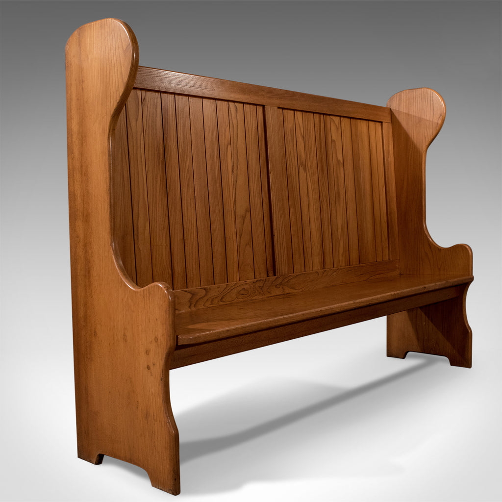Vintage Tavern Bench, English, Oak, Pew Seat, Mid 20th Century - London Fine Antiques