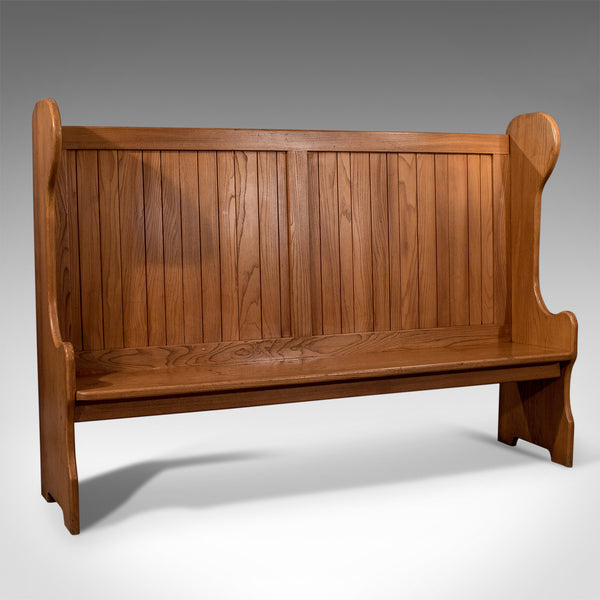 Vintage Tavern Bench, English, Oak, Pew Seat, Mid 20th Century - London Fine Antiques