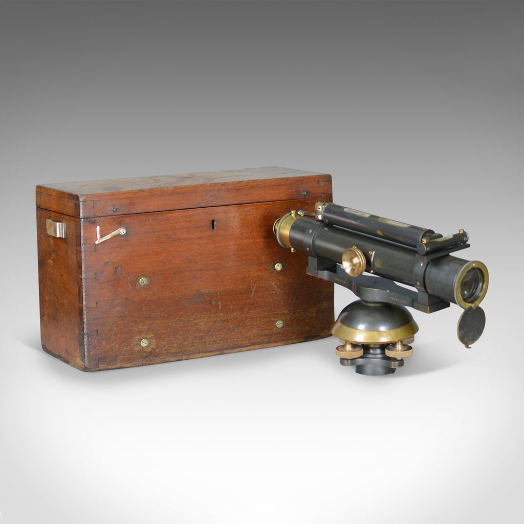 Vintage Surveyors Level in Case, Scientific Instrument, John Davis and