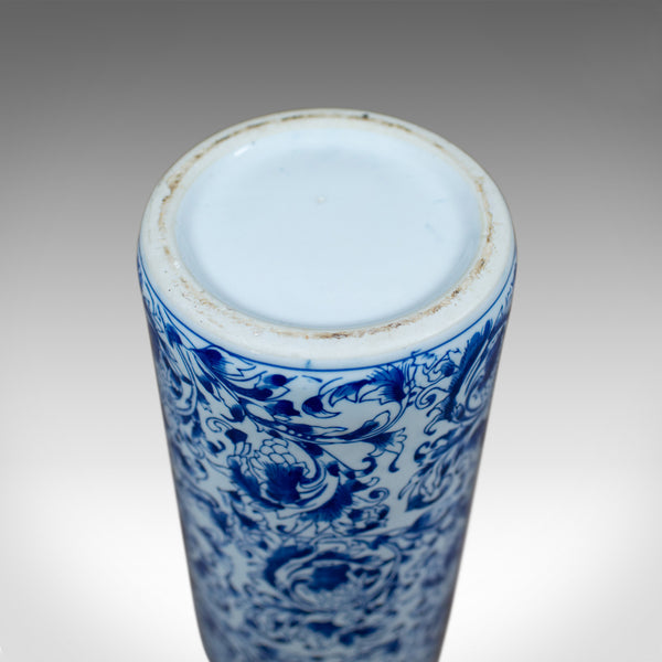 Vintage Umbrella Stand, Japanese, Blue and White, Ceramic, Stick Pot Mid C20th - London Fine Antiques