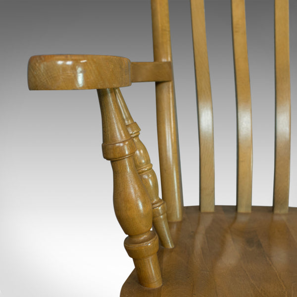 Vintage Windsor Rocking Chair, English, Beech, Armchair, Late C20th - London Fine Antiques