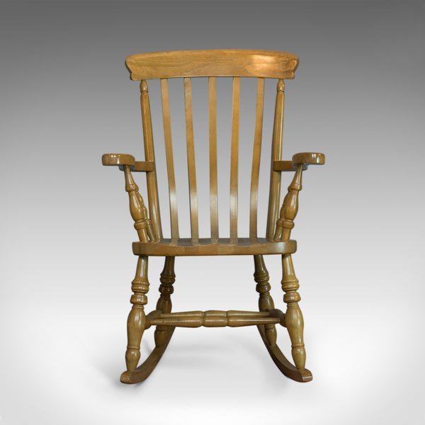 Vintage Windsor Rocking Chair, English, Beech, Armchair, Late C20th - London Fine Antiques