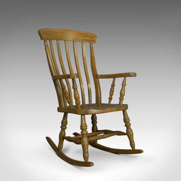 Vintage Windsor Rocking Chair, English, Beech, Armchair, Late C20th - London Fine Antiques