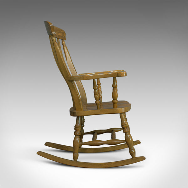 Vintage Windsor Rocking Chair, English, Beech, Armchair, Late C20th - London Fine Antiques