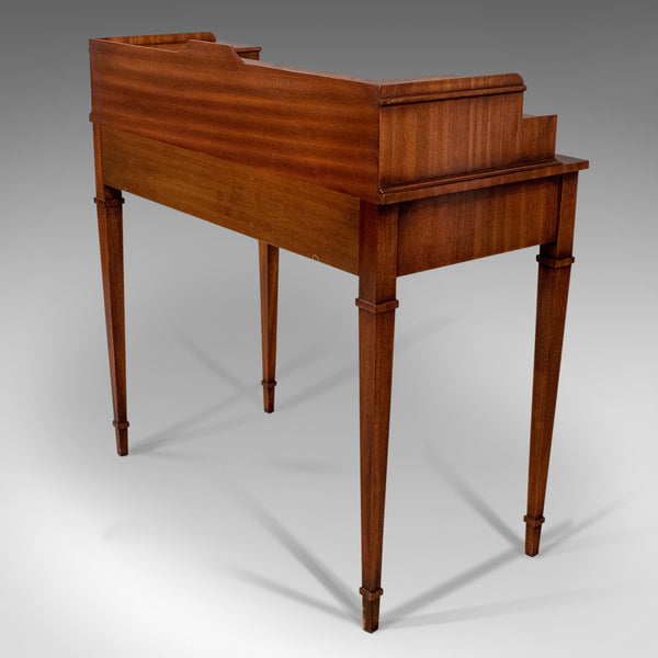 Writing Desk, Antique Sheraton Taste, Mahogany, Leather Top, Table, Bureau C20th - London Fine Antiques