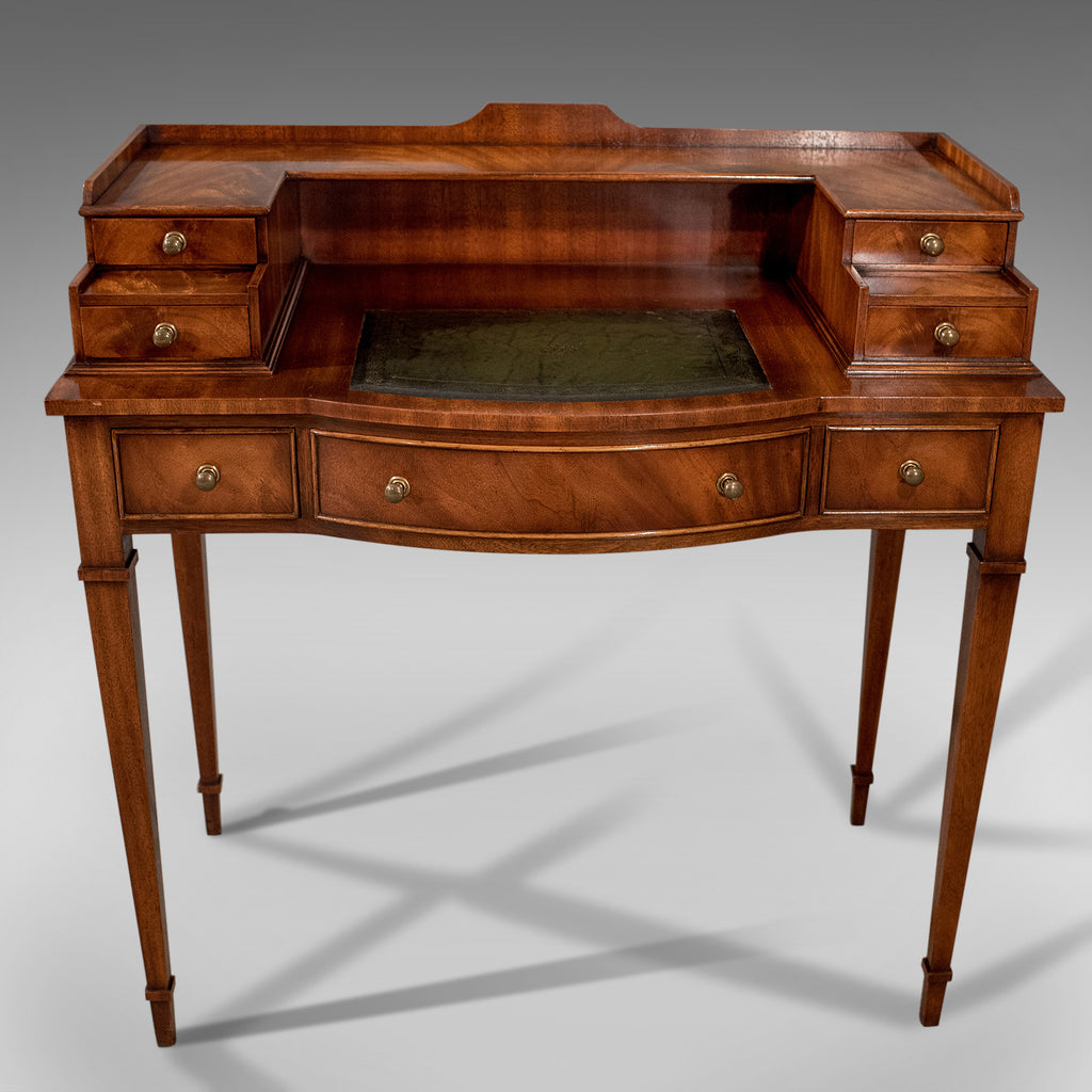 Writing Desk Antique Sheraton Taste Mahogany Leather Top Table