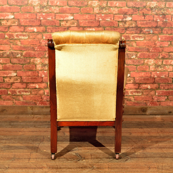 Victorian Walnut Armchair, Upholstered, c.1880 - London Fine Antiques