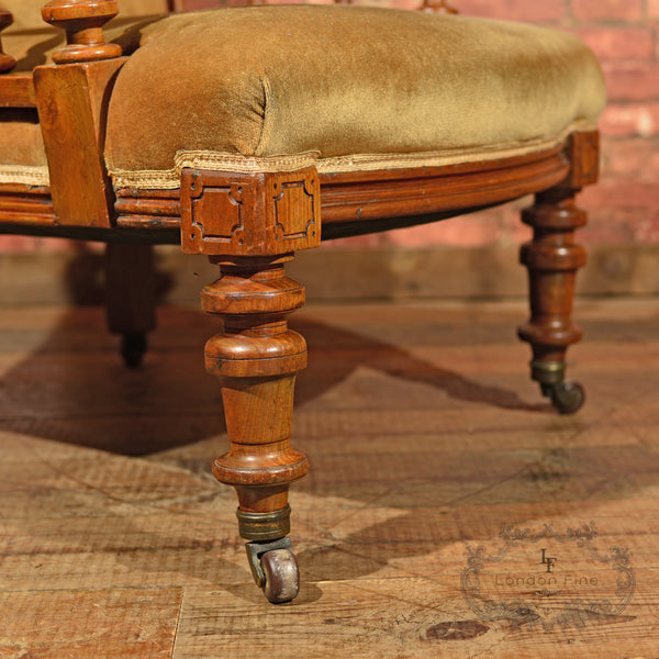 Victorian Walnut Armchair, Upholstered, c.1880 - London Fine Antiques