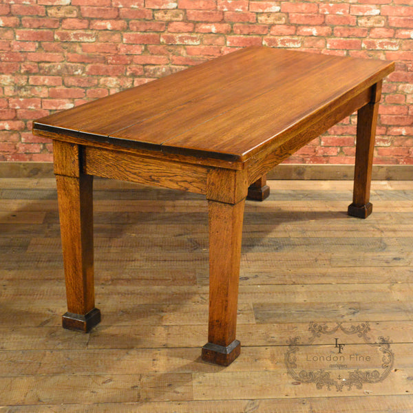 Arts & Crafts Dining Table & 6 Chairs - London Fine Antiques