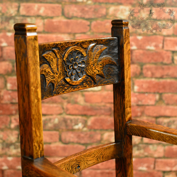 Arts & Crafts Dining Table & 6 Chairs - London Fine Antiques