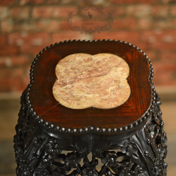 Antique Chinese Rosewood Plant Stand - London Fine Antiques