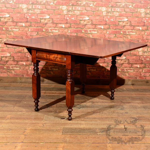 Victorian Mahogany Drop Leaf Dining Table - London Fine Antiques
