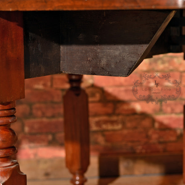Victorian Mahogany Drop Leaf Dining Table - London Fine Antiques
