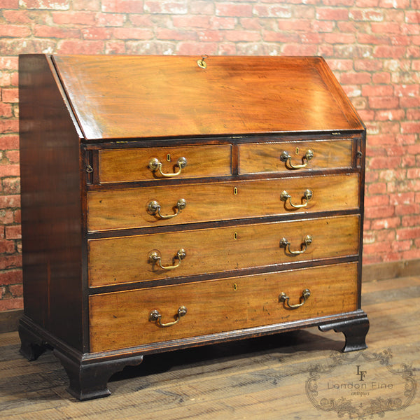 George III Mahogany Bureau, c.1780 - London Fine Antiques