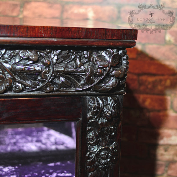 Regency Rosewood Mirror Back Cabinet - London Fine Antiques
