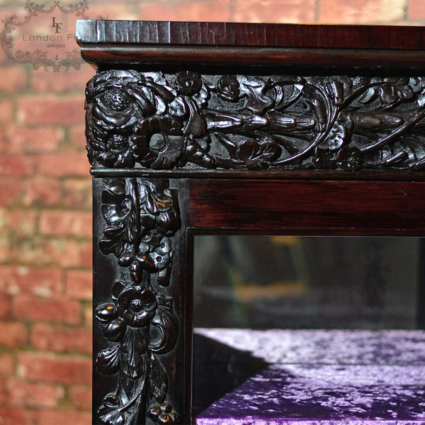 Regency Rosewood Mirror Back Cabinet - London Fine Antiques