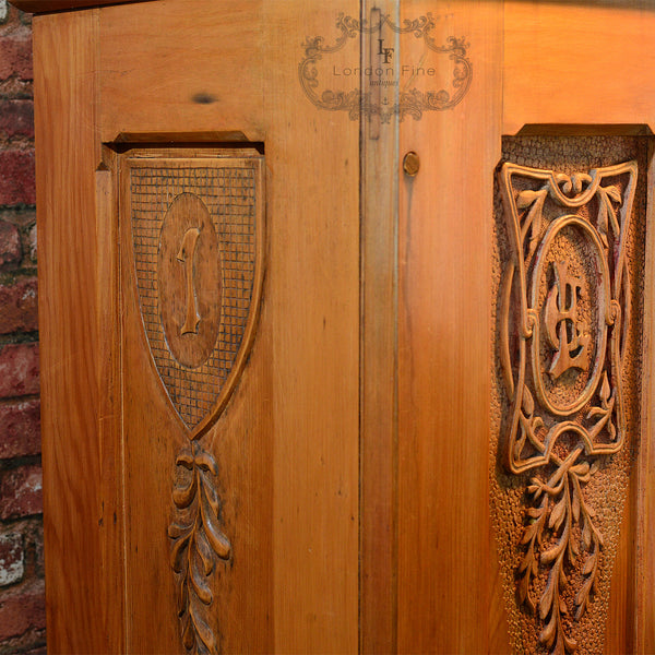 Antique Beech Panelled Cupboard, c.1860 - London Fine Antiques