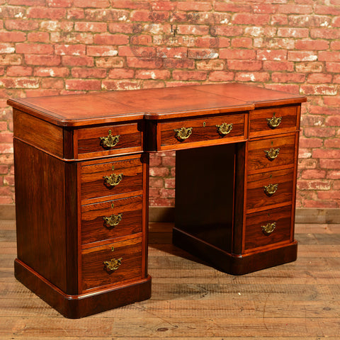 Victorian Rosewood Pedestal Desk, c.1870 - London Fine Antiques