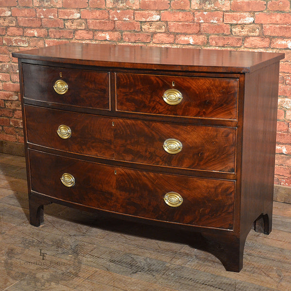 Regency Bow Fronted Chest of Drawers - London Fine Antiques