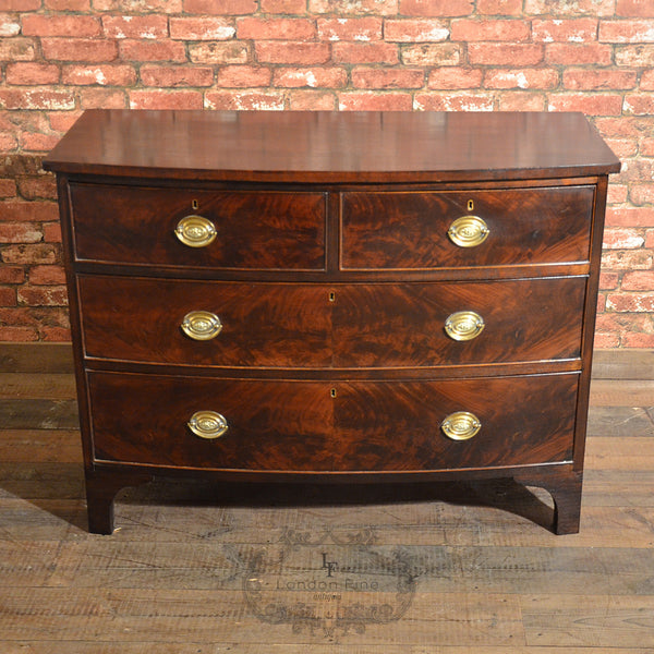 Regency Bow Fronted Chest of Drawers - London Fine Antiques