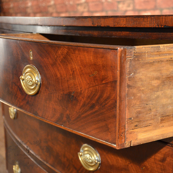 Regency Bow Fronted Chest of Drawers - London Fine Antiques