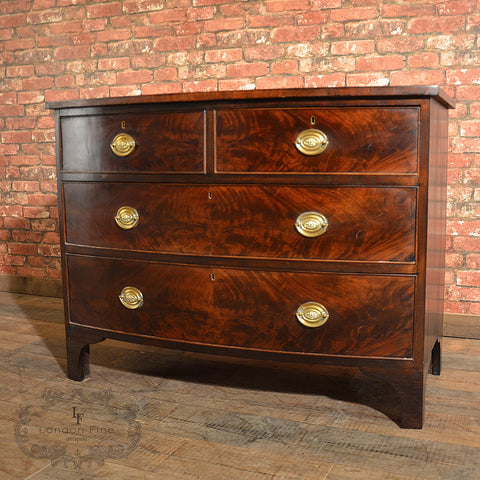 Regency Bow Fronted Chest of Drawers - London Fine Antiques