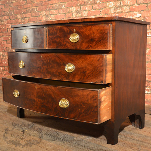Regency Bow Fronted Chest of Drawers - London Fine Antiques