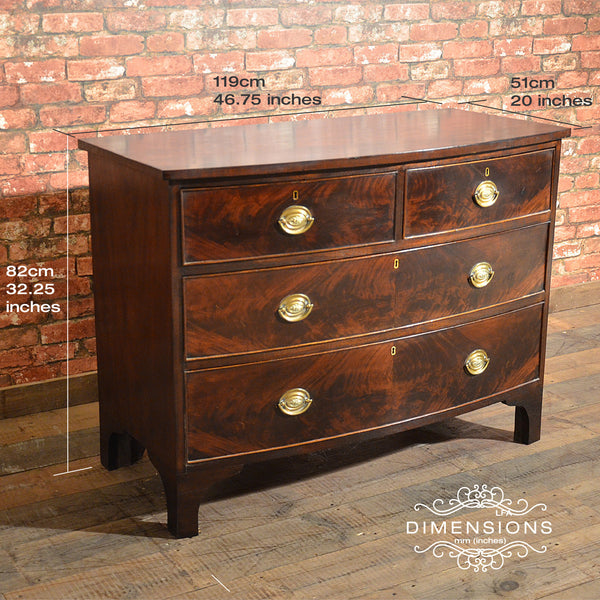 Regency Bow Fronted Chest of Drawers - London Fine Antiques
