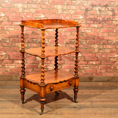 Victorian 3 Tier Walnut Whatnot, c.1880 - London Fine Antiques