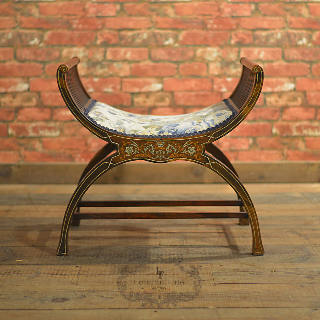 Edwardian 'X' Frame Stool – London Fine Antiques