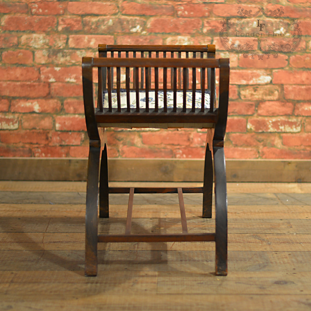 Edwardian 'X' Frame Stool – London Fine Antiques