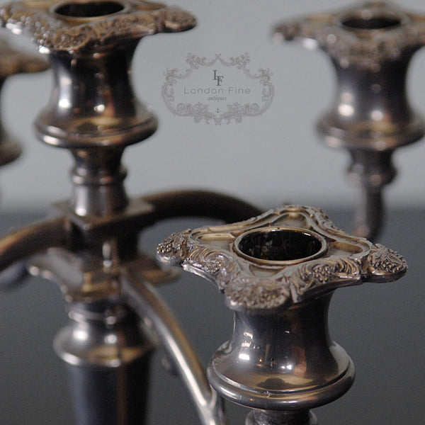 Victorian Silver Plated Candleabra - London Fine Antiques